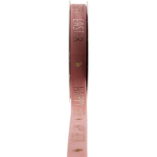 Nastro in velluto Nastro decorativo Buona Pasqua rosa 15 mm 5 m