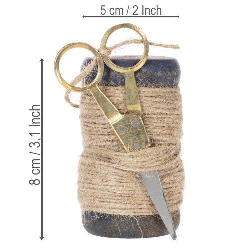 Prodotto Rocchetto di nastro in juta con forbici Ø5cm H8cm 2 pezzi