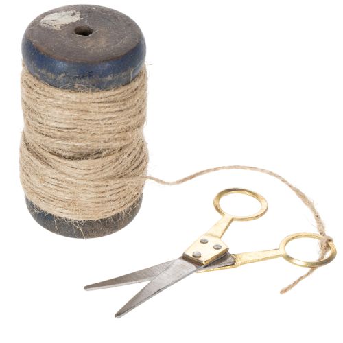Prodotto Rocchetto di nastro in juta con forbici Ø5cm H8cm 2 pezzi