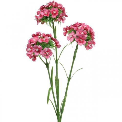Prodotto Artificiale Sweet William Pink fiori artificiali garofani 55 cm pacco di 3 pezzi