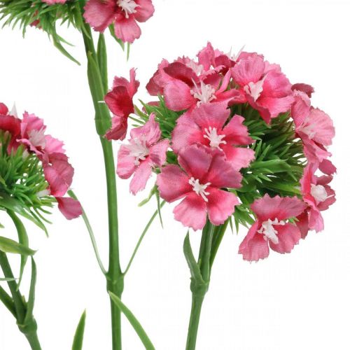 Prodotto Artificiale Sweet William Pink fiori artificiali garofani 55 cm pacco di 3 pezzi