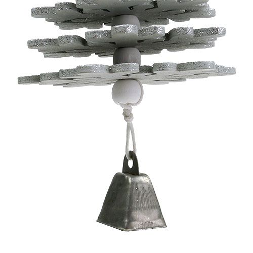 Prodotto Addobbo natalizio Albero di Natale da sospendere con campana Colore argento 29 cm