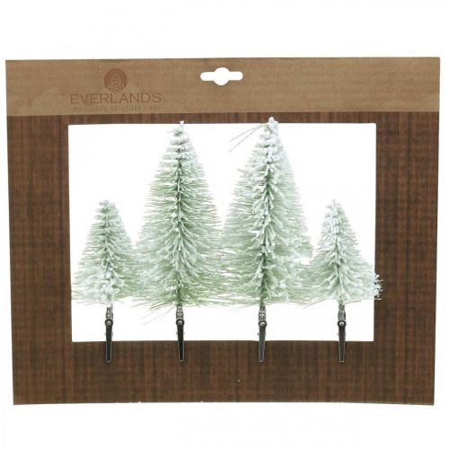 Prodotto Decorazione natalizia Albero di Natale con fermaneve verde H13/19cm 4 pezzi