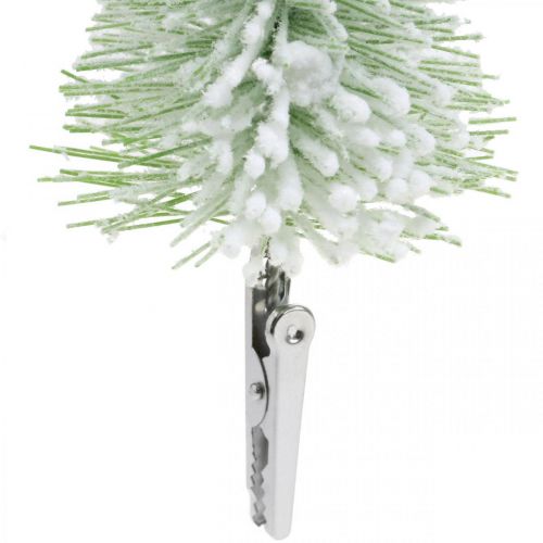 Floristik24 Decorazione natalizia Albero di Natale con fermaneve verde H13/19cm 4 pezzi