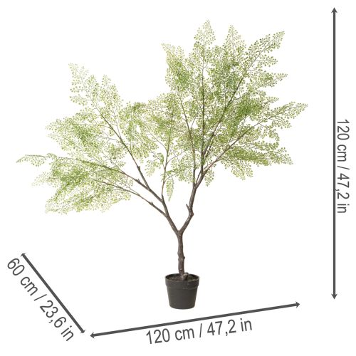 Albero artificiale con foglie delicate, 120 cm | Floristik24.it