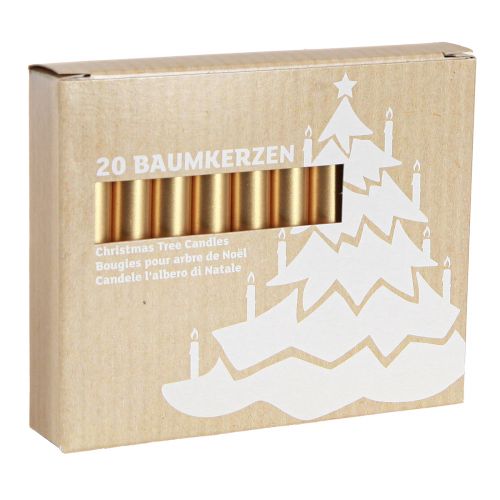 Prodotto Candele per albero candele per albero di Natale oro 13x105mm 20 pz