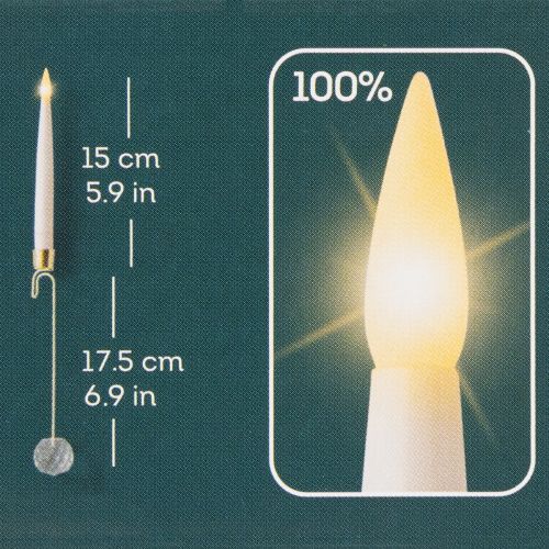 Prodotto Candele a forma di albero, candele a LED con luce gialla cristallina, 31 cm, 10 pezzi