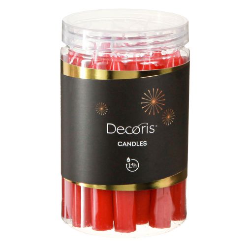 Prodotto Candele per albero candele a bastoncino Ø13mm candele rosse 10,5 cm 44 pezzi