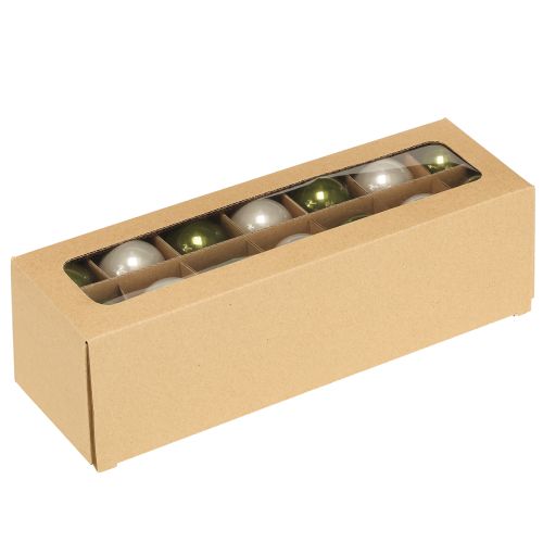 Prodotto Palline di Natale mini palline di vetro verde argento 4 cm 24 pezzi