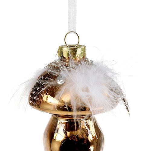Floristik24 Decorazione per albero in vetro fungo marrone 8 cm 3 pezzi