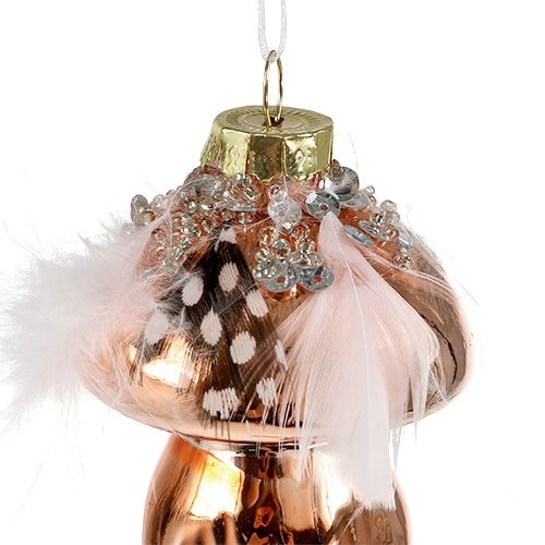 Floristik24 Decorazioni per l&#39;albero fungo di vetro rame 8cm 3 pezzi