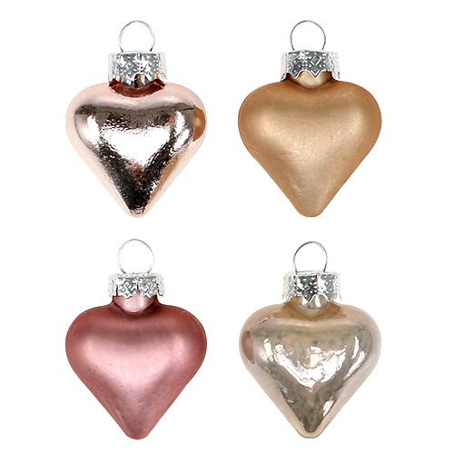 Floristik24 Decorazioni per albero cuori mix rosa 3 cm 24 pz