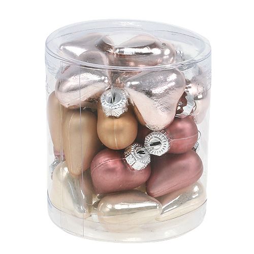 Floristik24 Decorazioni per albero cuori mix rosa 3 cm 24 pz