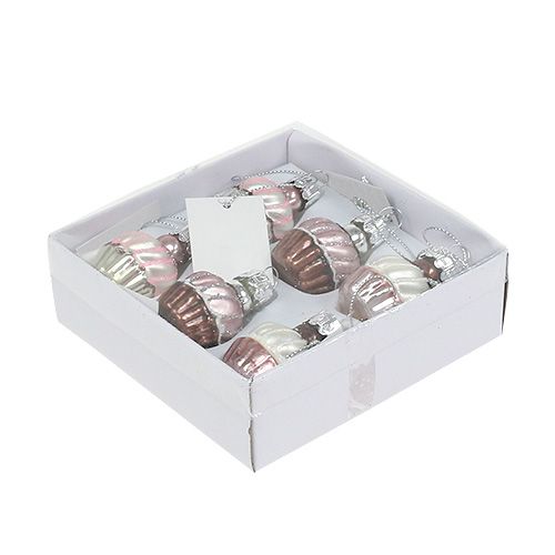 Floristik24 Muffin decorazione albero Mix Ø2,5cm 6 pezzi