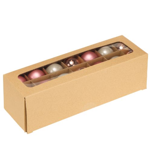 Prodotto Decorazione per albero di Natale palline di vetro rosa grigio Ø4cm 24 pezzi
