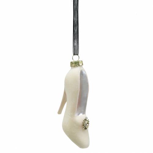 Floristik24 Pompe appendi albero di Natale bianche 11 cm 2 pezzi