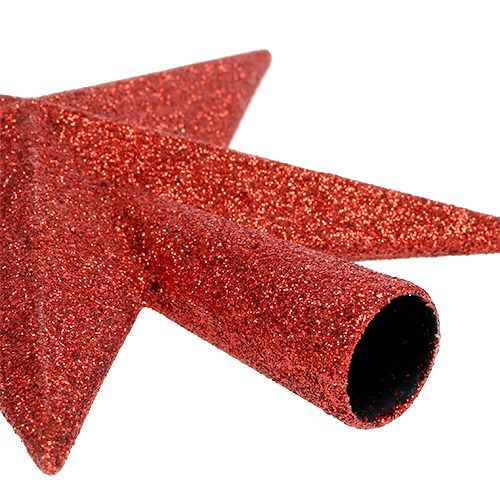 Prodotto Cima dell'albero rossa con mica Ø2,2 cm 19,5 cm x 20 cm