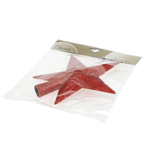 Prodotto Cima dell'albero rossa con mica Ø2,2 cm 19,5 cm x 20 cm