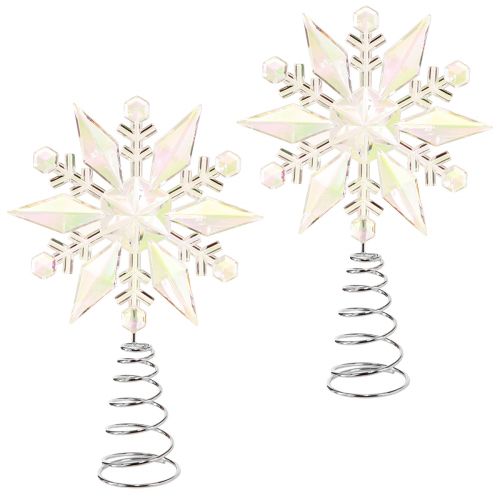 Prodotto Puntale per albero Decorazione natalizia con fiocchi di neve Ø14,5 cm 2 pezzi