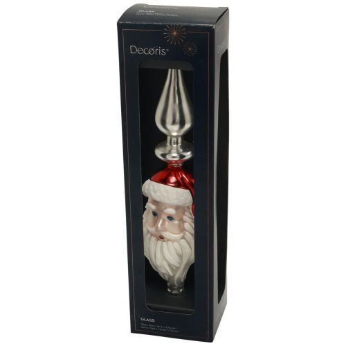 Prodotto Puntale per albero in vetro Babbo Natale Puntale per albero di Natale 34 cm