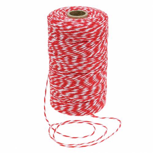 Floristik24 Cavo rosso / bianco 220m