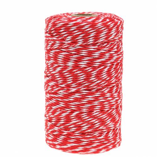 Floristik24 Cavo rosso / bianco 220m