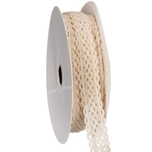 Nastro di pizzo di cotone per decorazioni e lavori artigianali, largo 15 mm, lungo 10 m. acquistare | Floristik24.it