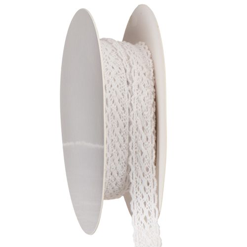 Nastro di pizzo in cotone, nastro decorativo fine per lavori artigianali, largo 15 mm, lungo 10 m.