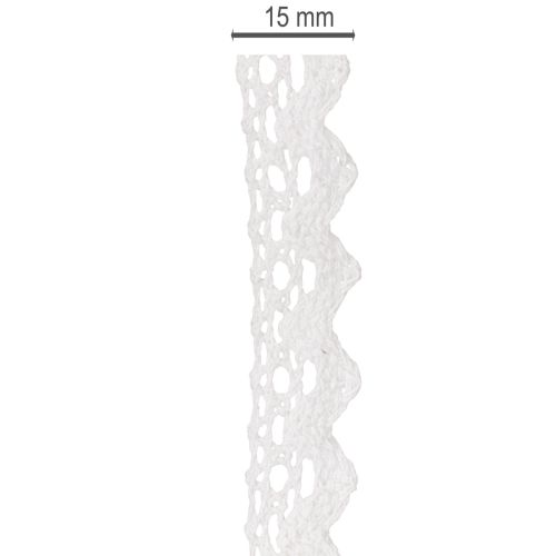 Nastro decorativo in pizzo, passamaneria in cotone pregiato per lavori artigianali, larghezza 15 mm, lunghezza 10 m. | Floristik24.it