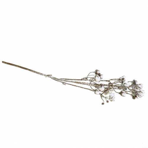 Floristik24 Ramo di cotone ghiacciato 47 cm