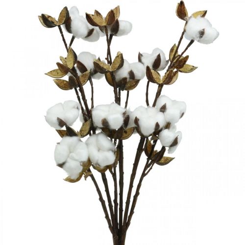 Floristik24 Ramo in cotone Ramo artificiale in cotone 61cm 3pz