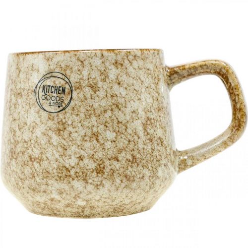 Floristik24 Tazza in gres con manico marrone, beige 9,5 cm 2 pezzi