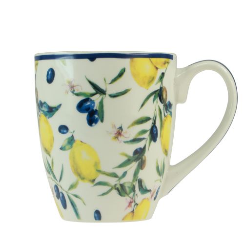 Floristik24 Tazza tazza olive e limoni in ceramica 10,5 cm