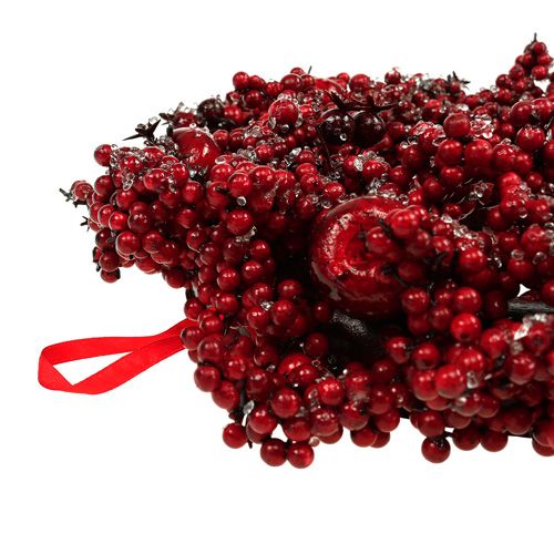 Floristik24 Ghirlanda di bacche Ø 36 cm, rosso zuccherato