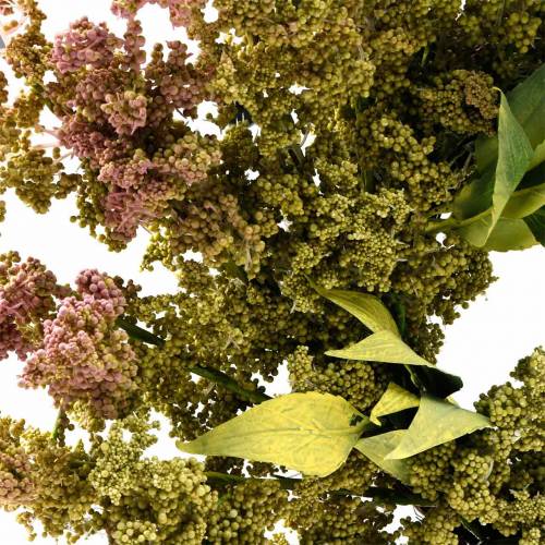 Floristik24 Corona di erica artificiale verde, rosa Ø72cm