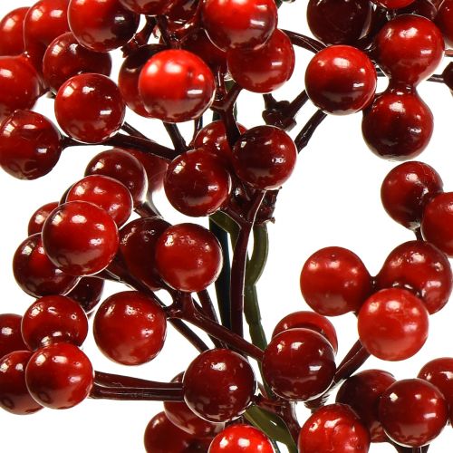 Floristik24 Ghirlanda di bacche Piante artificiali rosse Natale rosso Ø30cm