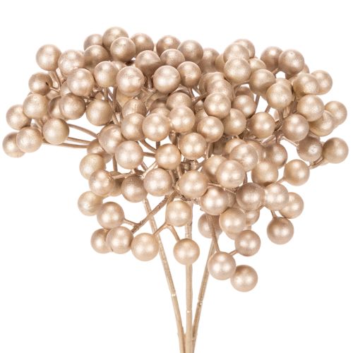 Ramo di bacche artificiali, decorazione color champagne, 28 cm, 3 pezzi acquistare | Floristik24.it