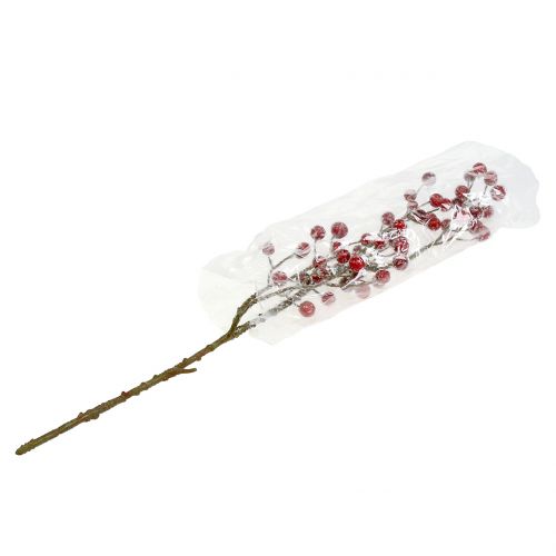 Floristik24 Ramo di bacche rosso ghiacciato 52 cm