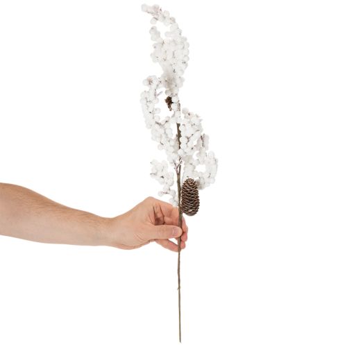 Decorazione invernale artificiale a forma di ramo con bacche e pigne, 60 cm. | Floristik24.it