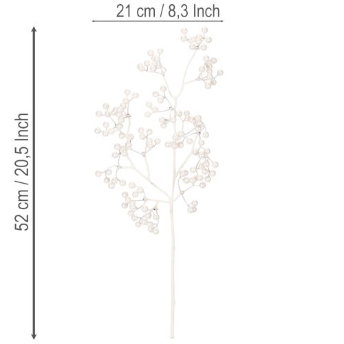 Ramo artificiale di bacche bianche, per decorazioni/lavoretti creativi, 52 cm | Floristik24.it