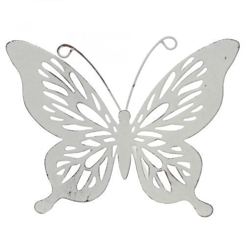 Picchetto in metallo farfalla bianca 43x10,5x8cm 3pz