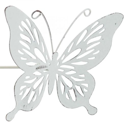 Prodotto Picchetto in metallo farfalla bianca 43x10,5x8cm 3pz