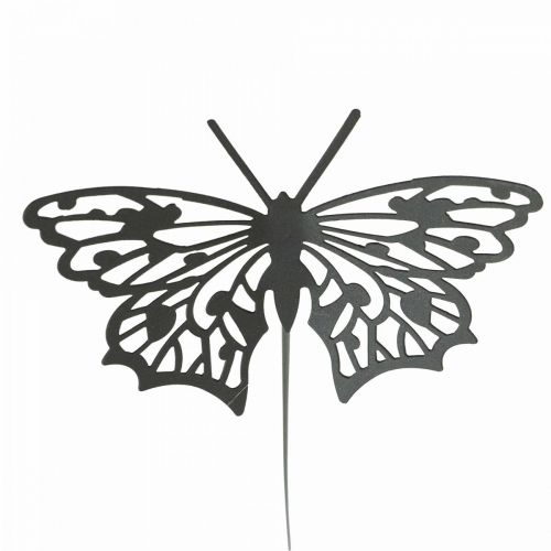 Prodotto Tappo per fiori farfalla in metallo nero 10,5×8/44 cm 3 pz