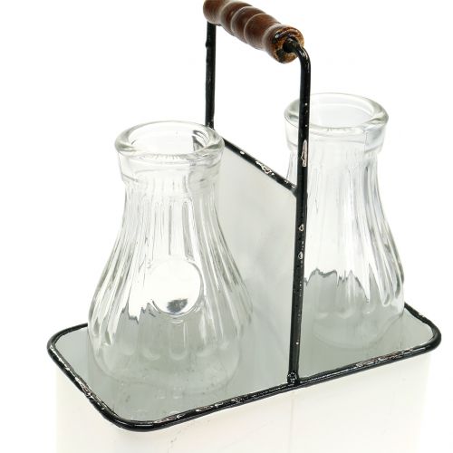 Floristik24 Vasi portabottiglie decorativi in metallo H25cm