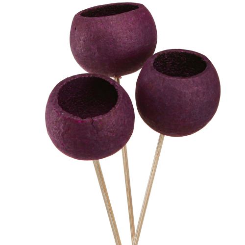 Floristik24 Campana Coppa su bastone decorazione a secco lutto floristica vino rosso 15 pz
