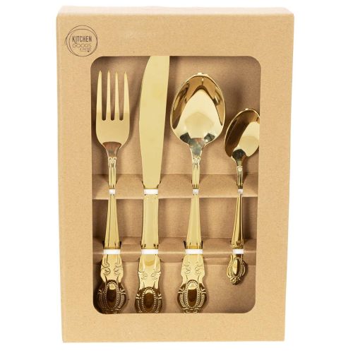 Set di posate dorate, 16