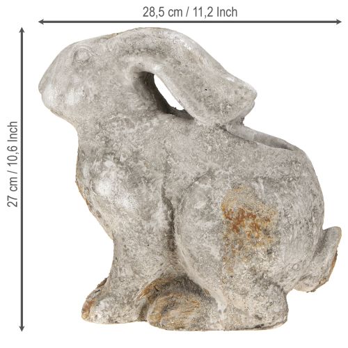 Prodotto Vaso decorativo in cemento a forma di coniglio per Pasqua grigio antico H27cm