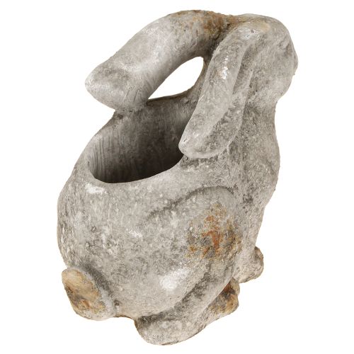 Prodotto Vaso decorativo in cemento a forma di coniglio per Pasqua grigio antico H27cm