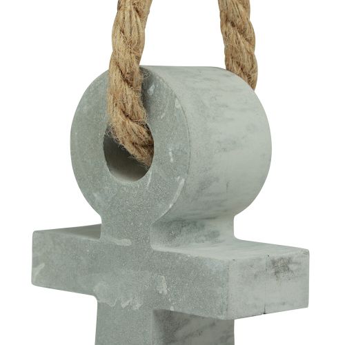 Floristik24 Decorazione ancora in cemento decorazione tavolo marittimo grigio 18 cm x 4,5 cm x 22 cm