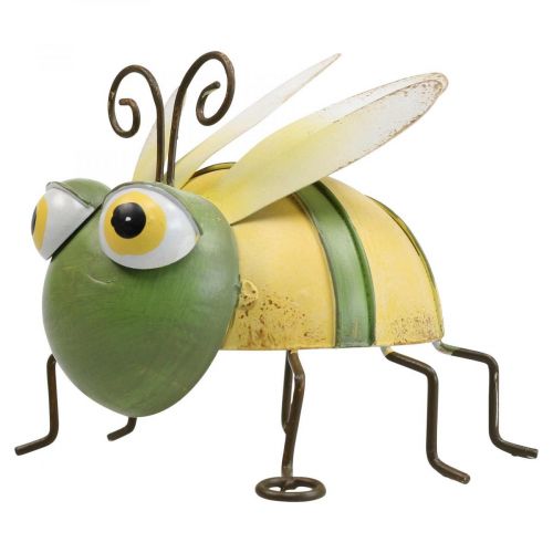Floristik24 Figura da giardino ape, figura decorativa insetto in metallo H9.5cm verde giallo